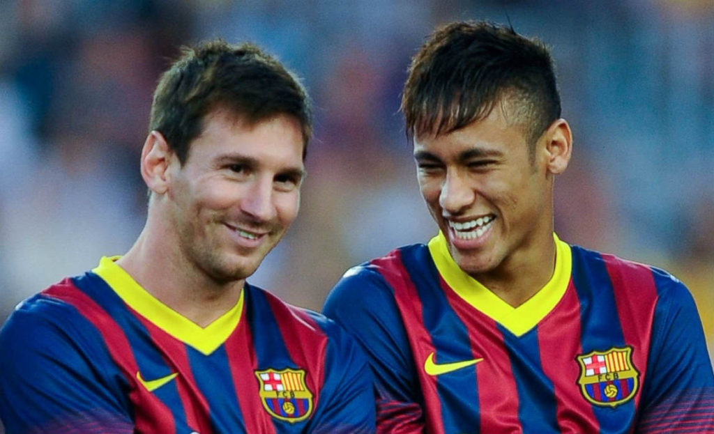 Messi with Neymar